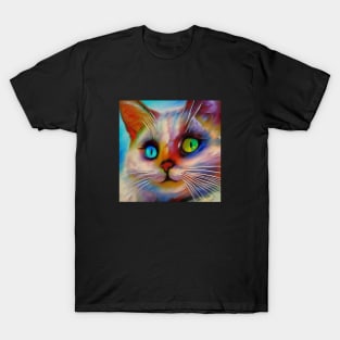 Cat - Multi-Colored Eyes - Heterochromia Iridium T-Shirt